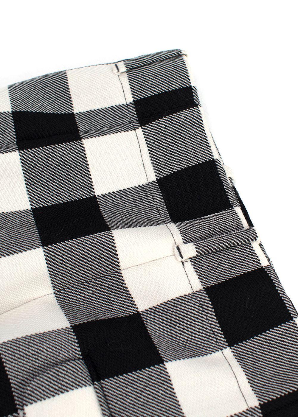 Dior Black and White Gingham High Waisted Wool Shorts