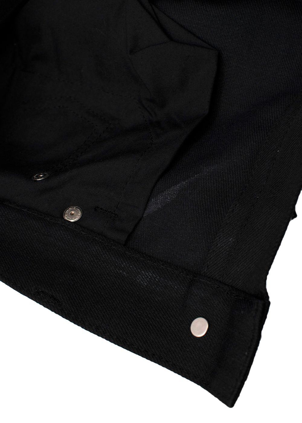 Black Denim Skirt with Silver Studded Leather Fringing