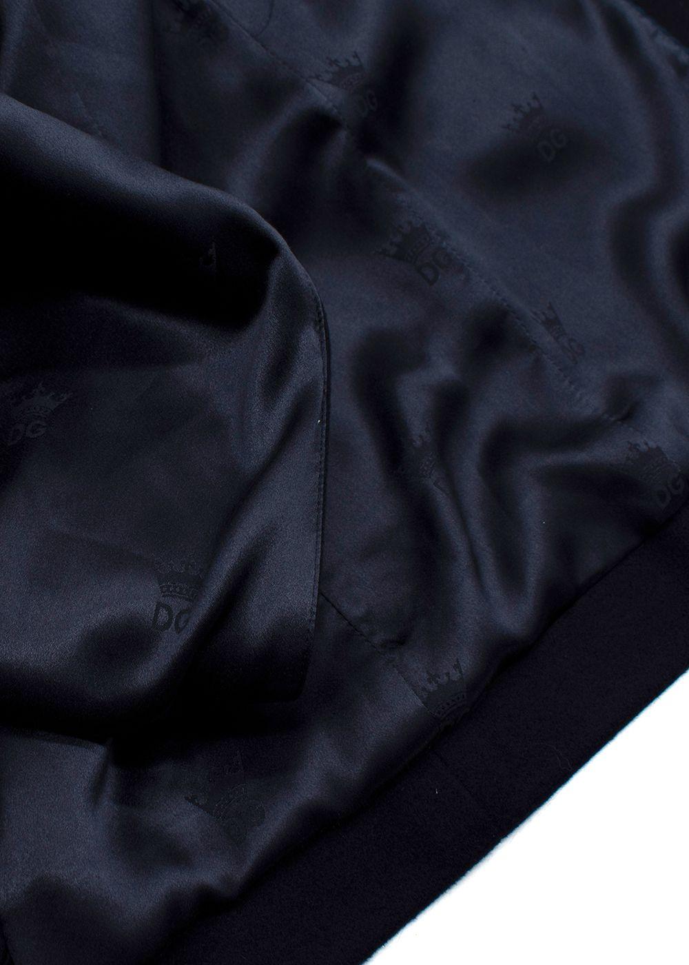 Dolce & Gabbana Navy Single Breasted Wool Coat