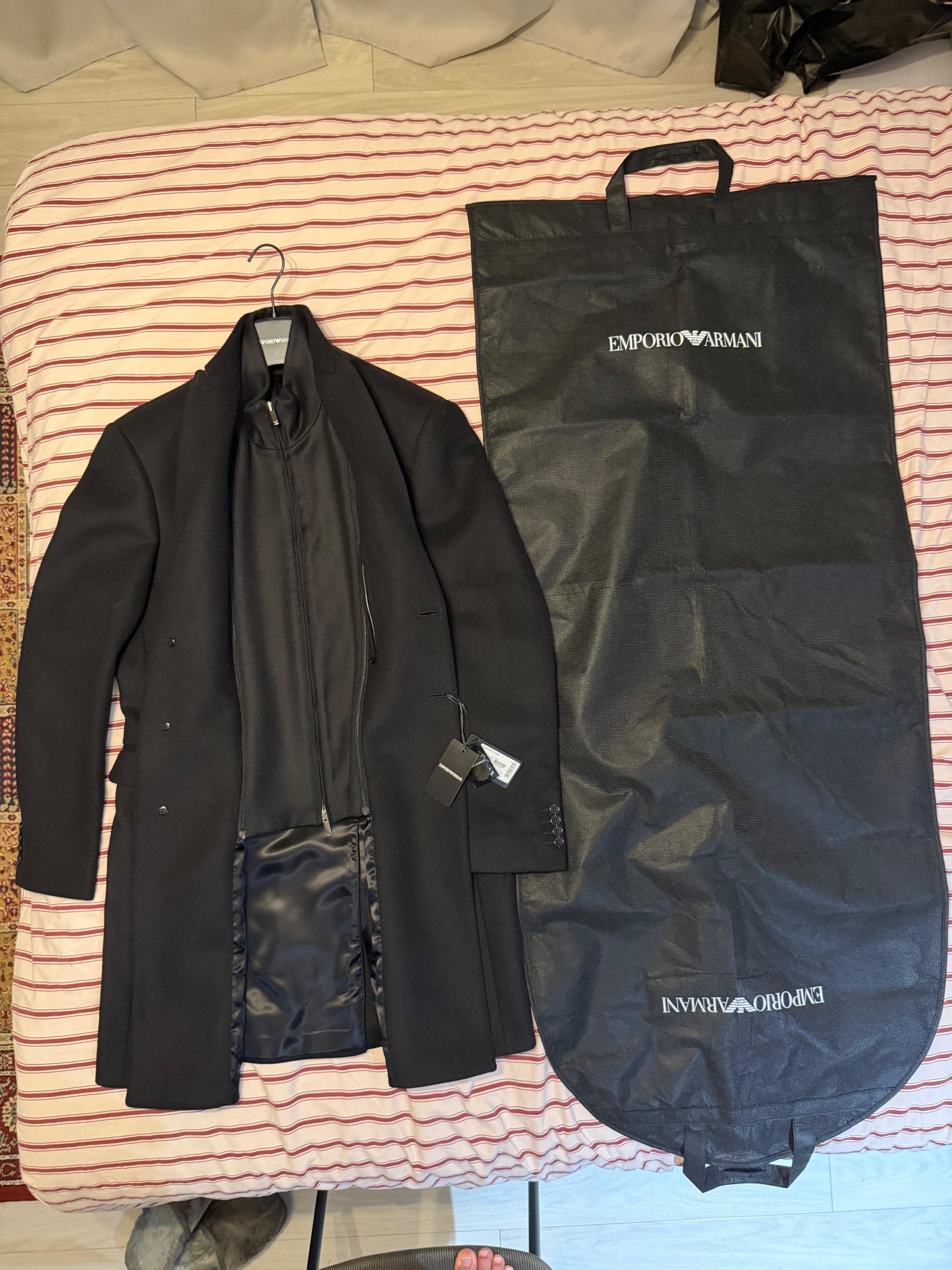 Emporio Armani Single Breasted Virgin Wool Coat
