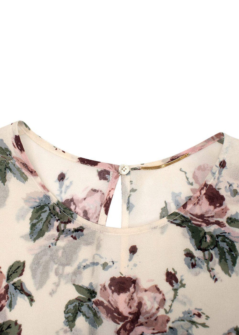 Saint Laurent Crepe Sleeveless Floral Top
