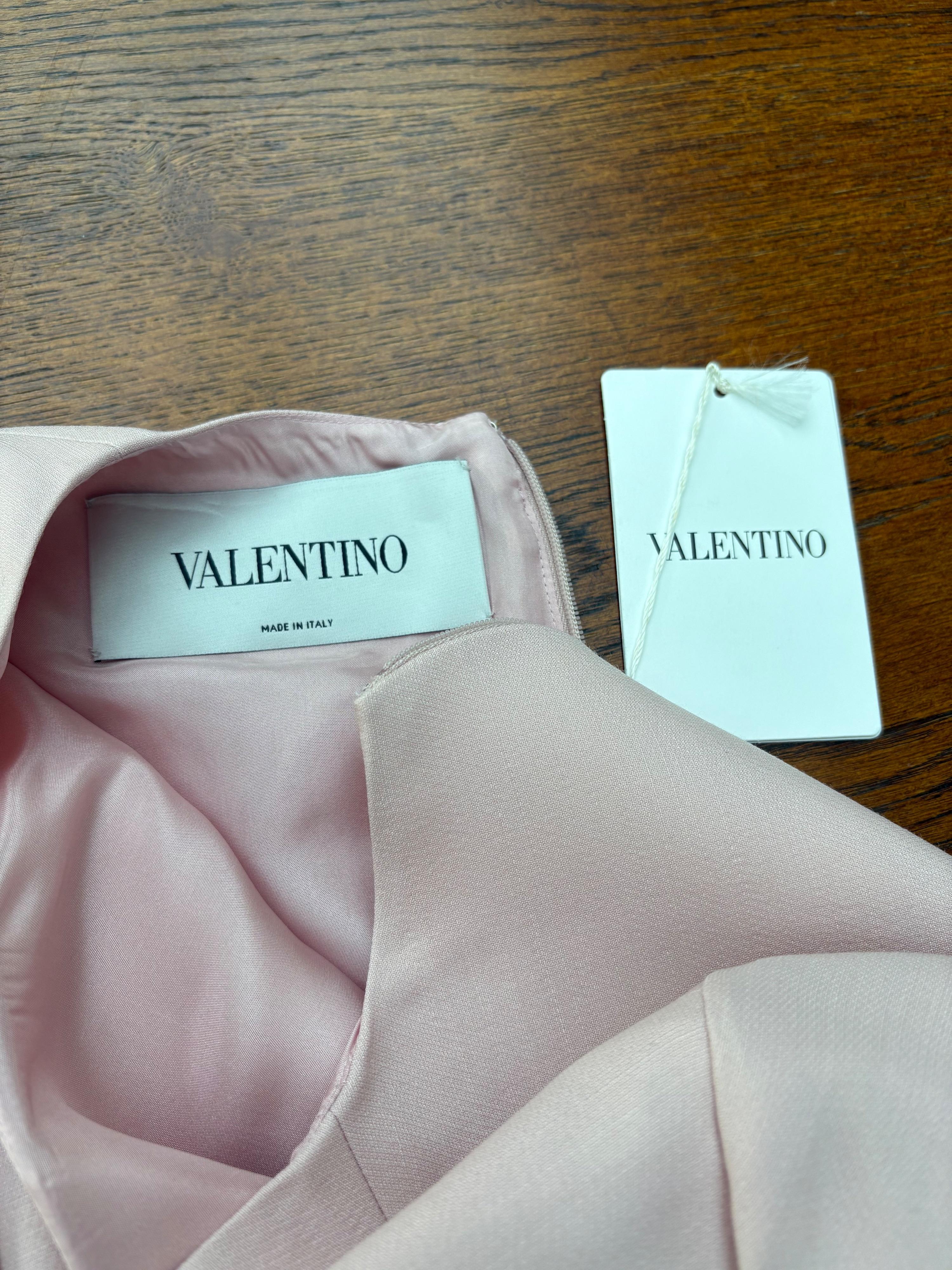 Valentino Pink Ruffle Sleeve Swing Dress