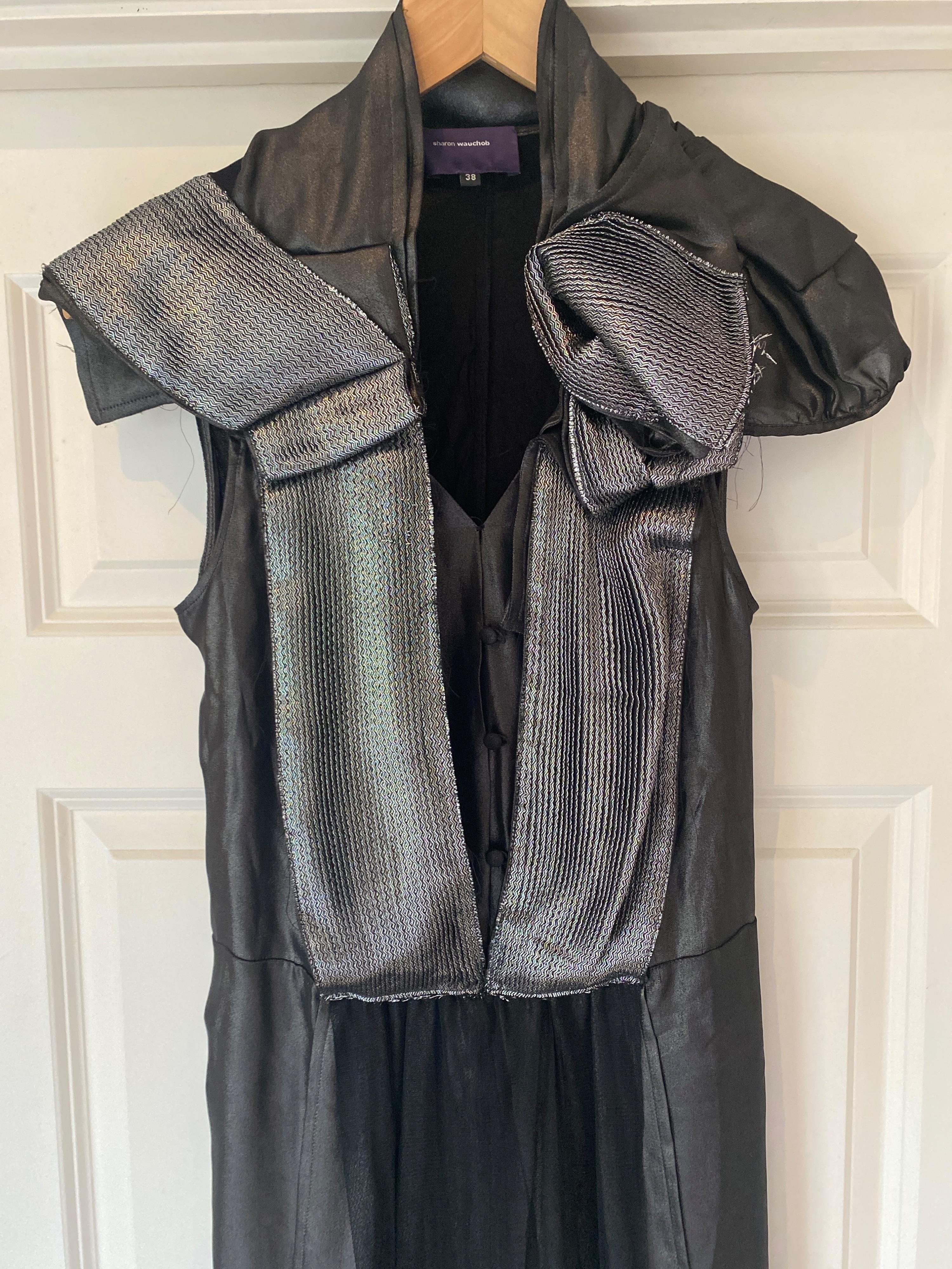 Black & Silver Silk Dress
