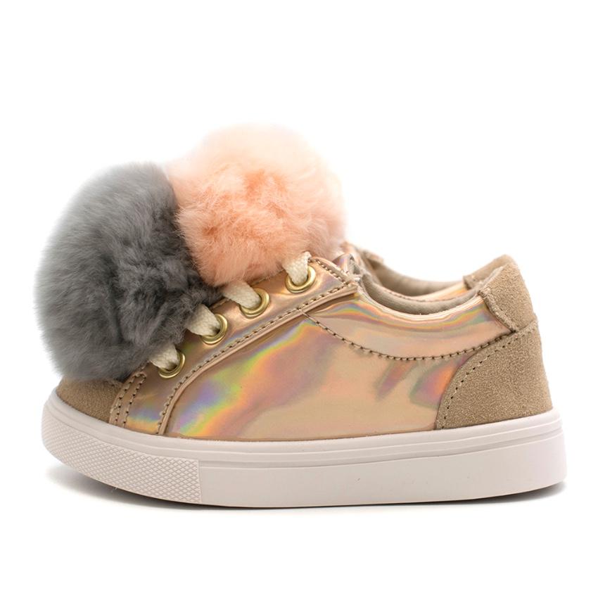 Bimbo Bimba Childrens Sneakers with Pom Poms