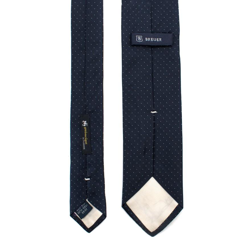 Breuer Silk Navy Polka Dot Tie