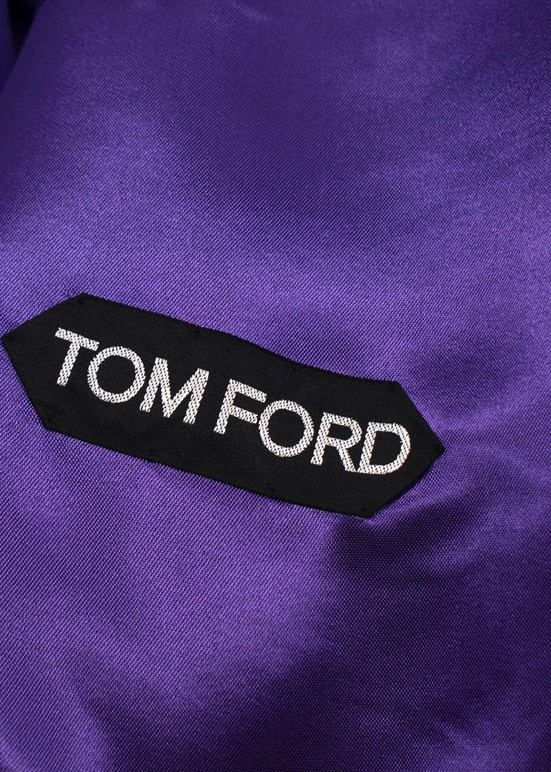Tom Ford Purple Single-Breasted Satin Blazer