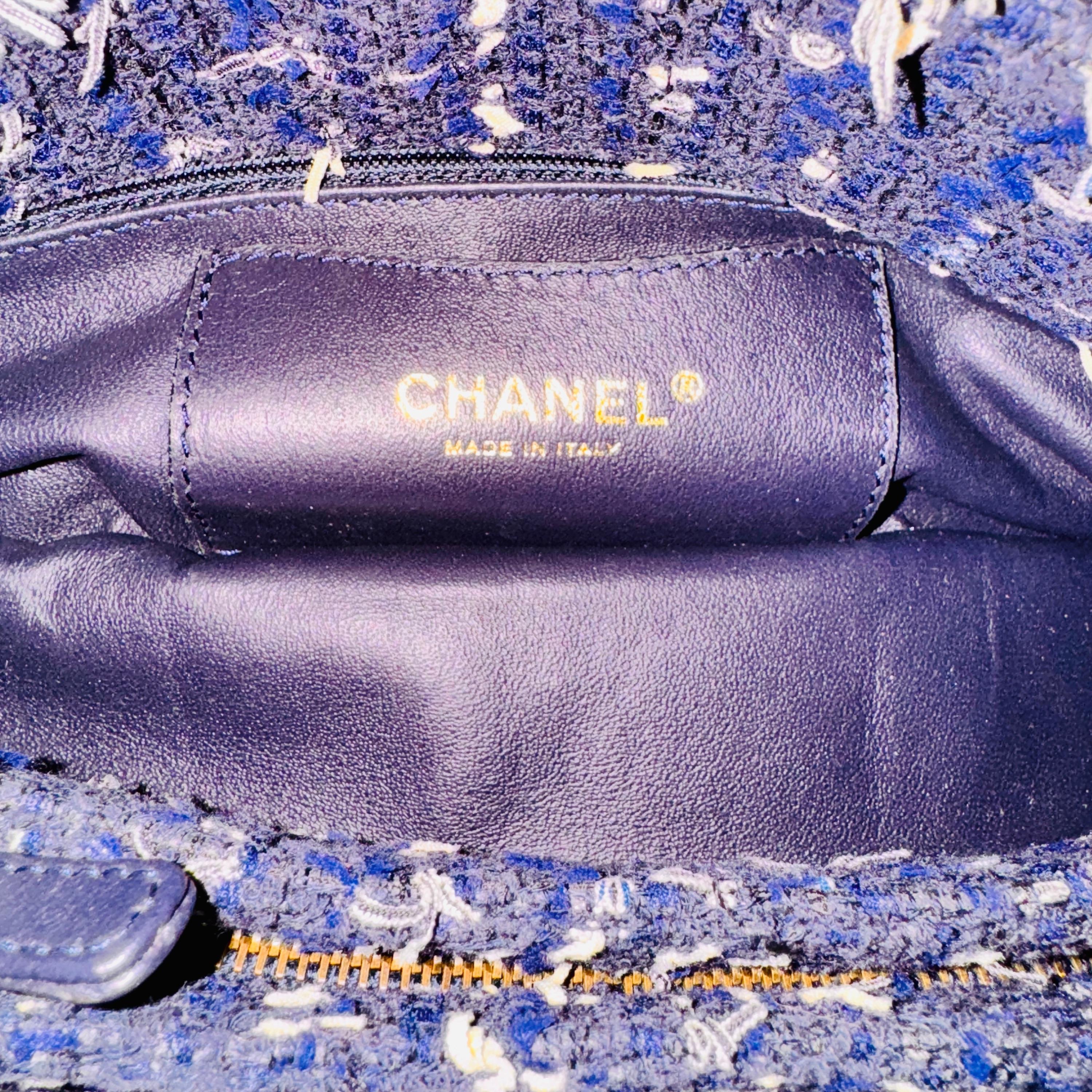 Blue Tweed Mademoiselle Shoulder Bag