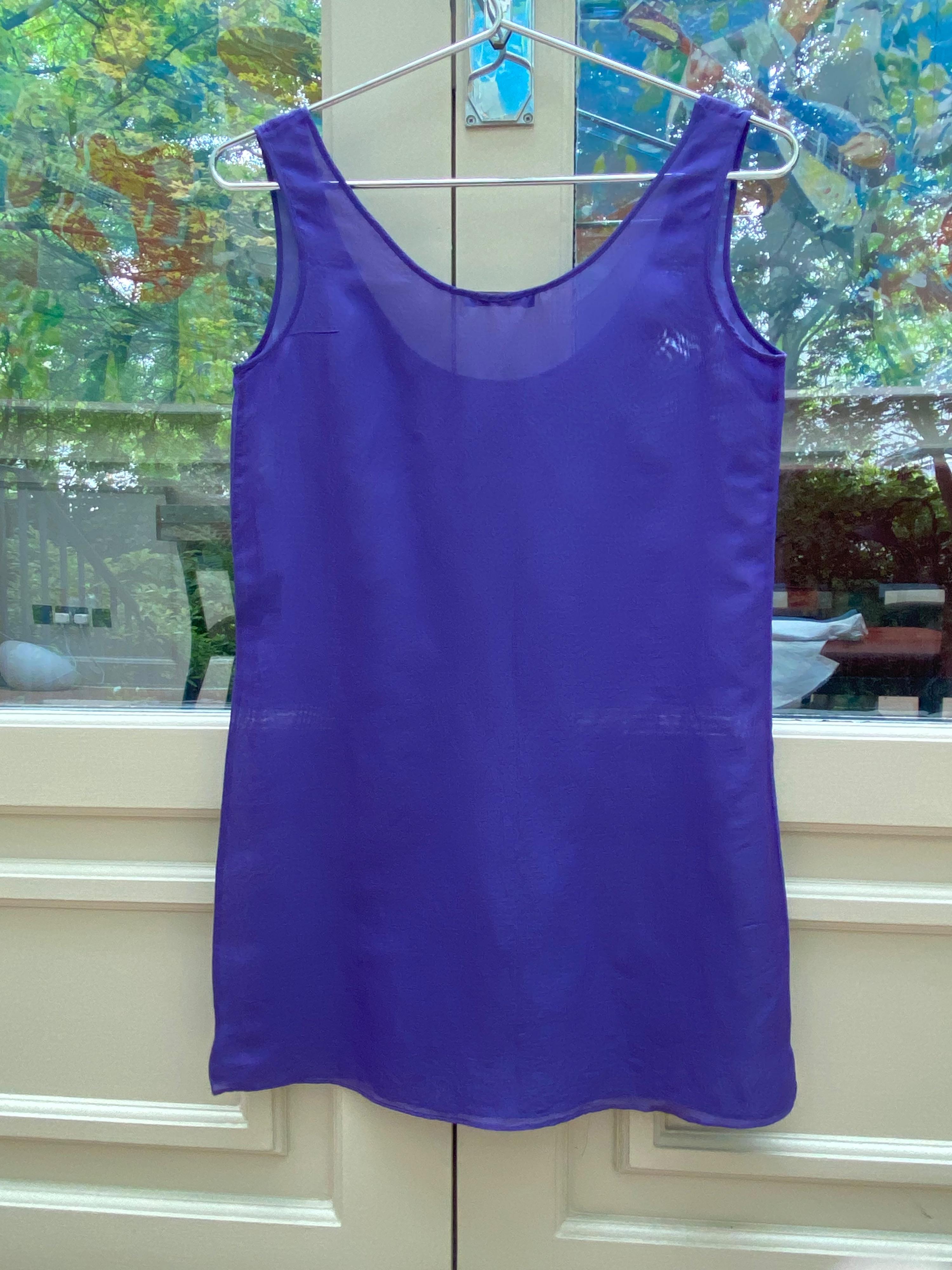 Purple Silk Blend Sleeveless Top