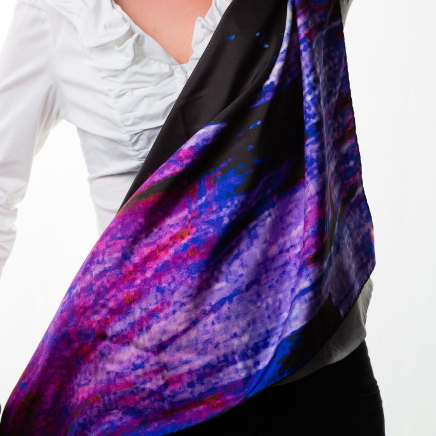 Rosemary Goodenough Purple River Through A Curtain IV Scarf