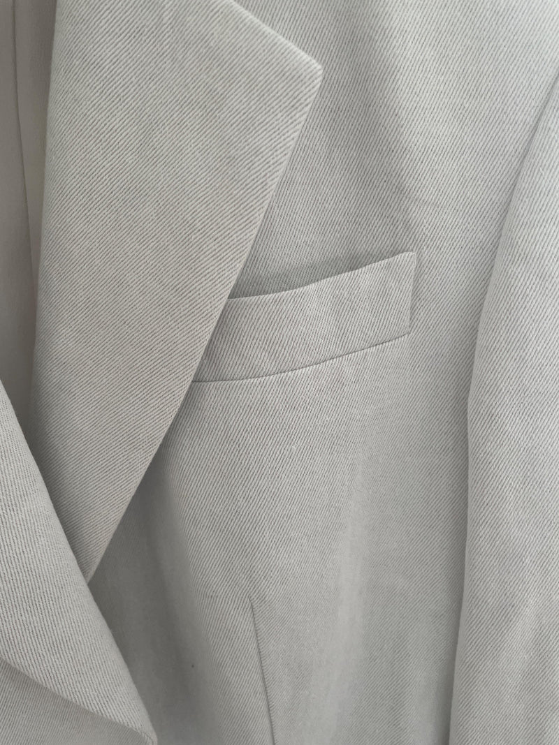 Single Breasted Cotton And Linen Blazer