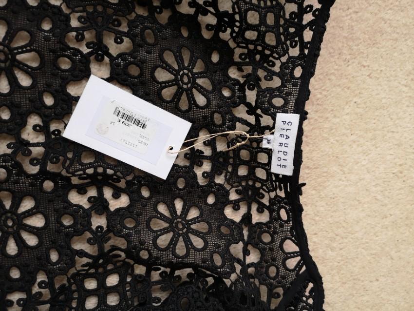 Claudie Pierlot Black Lace Ruffle Jacket