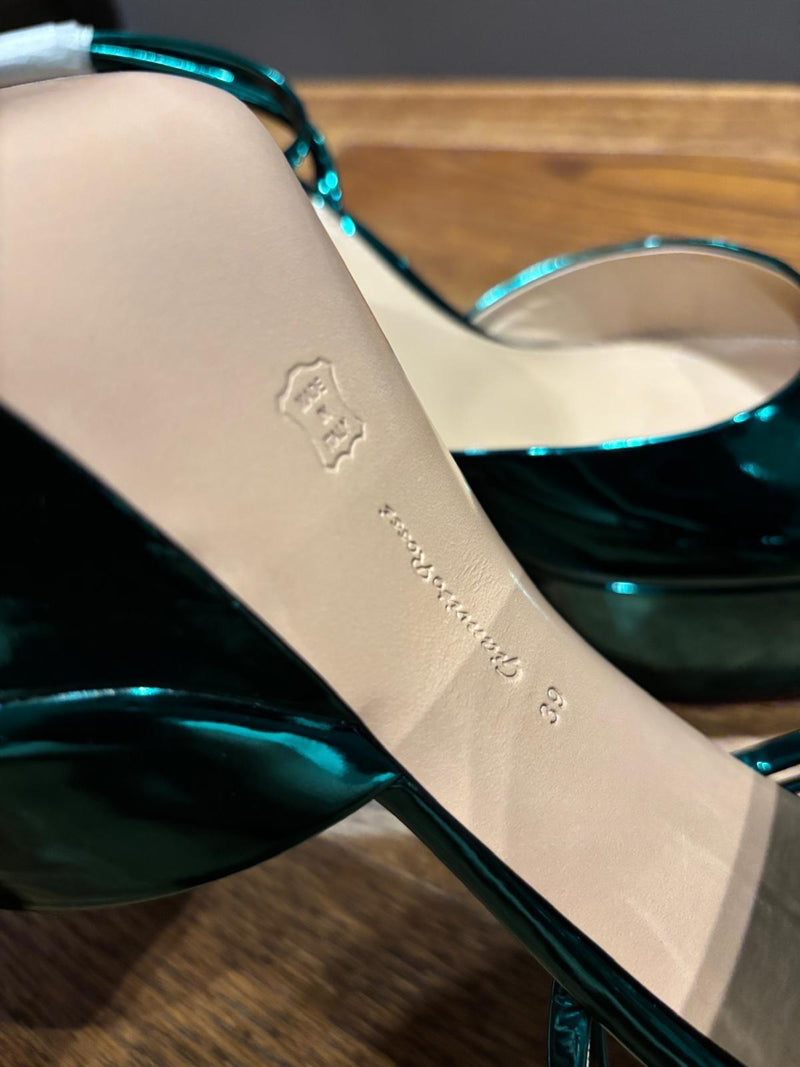Gianvito Rossi Metallic Green Platform Sandals