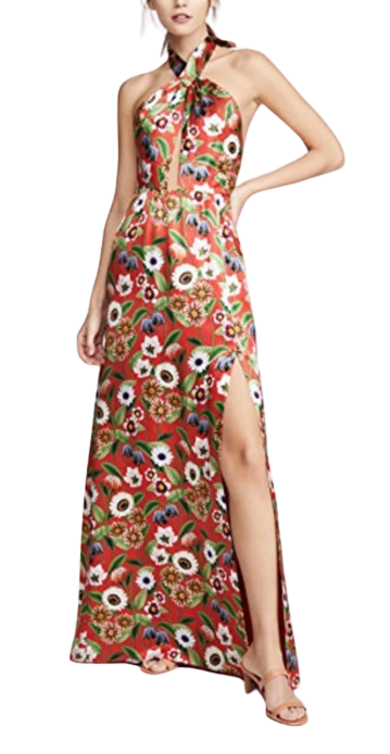 Borgo De Nor Red Silk Mae Maxi Dress