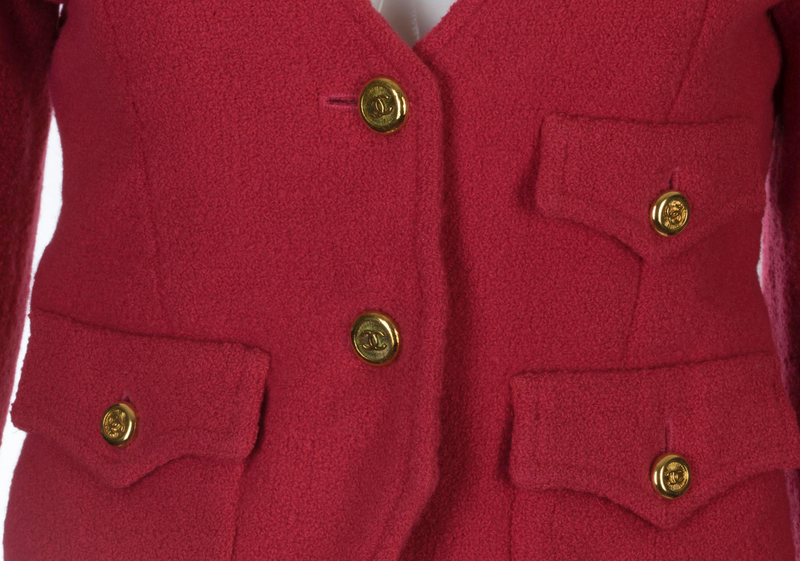 Chanel Cropped Pink Boucle Jacket