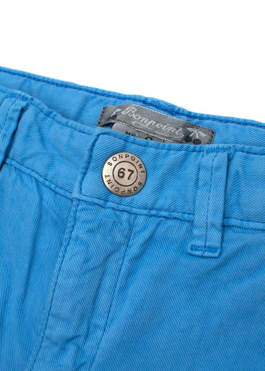 Blue Chambray Turn-Up Shorts