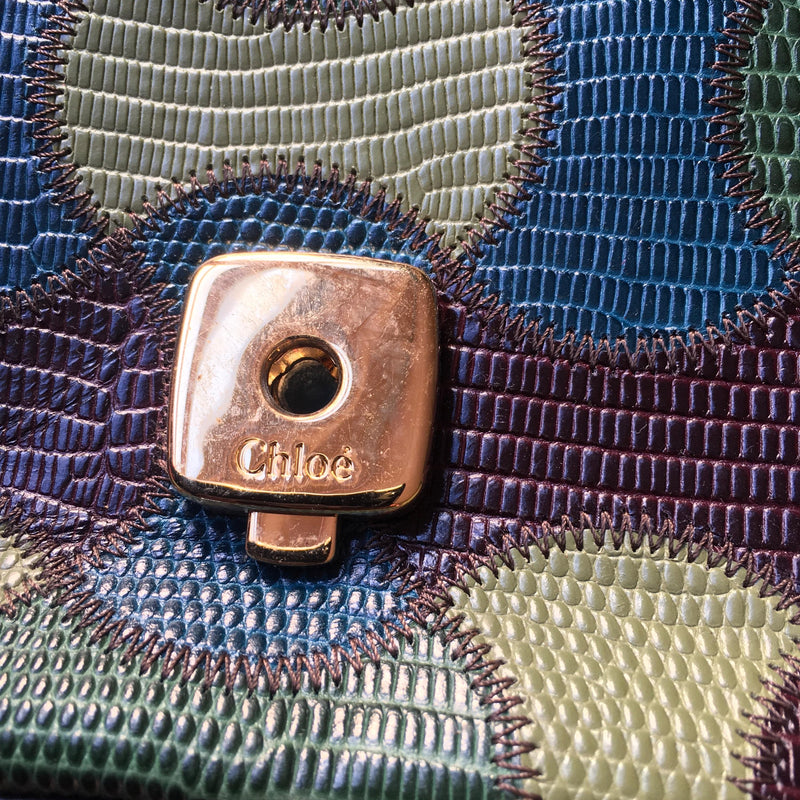 Chloe Green Lizard Embossed C Bag