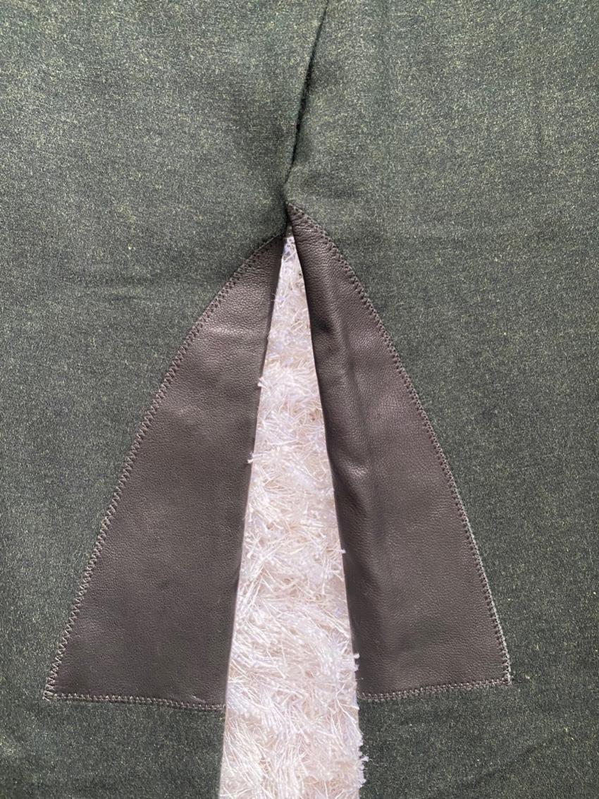 McQ Khaki Leather trimmed Leggings