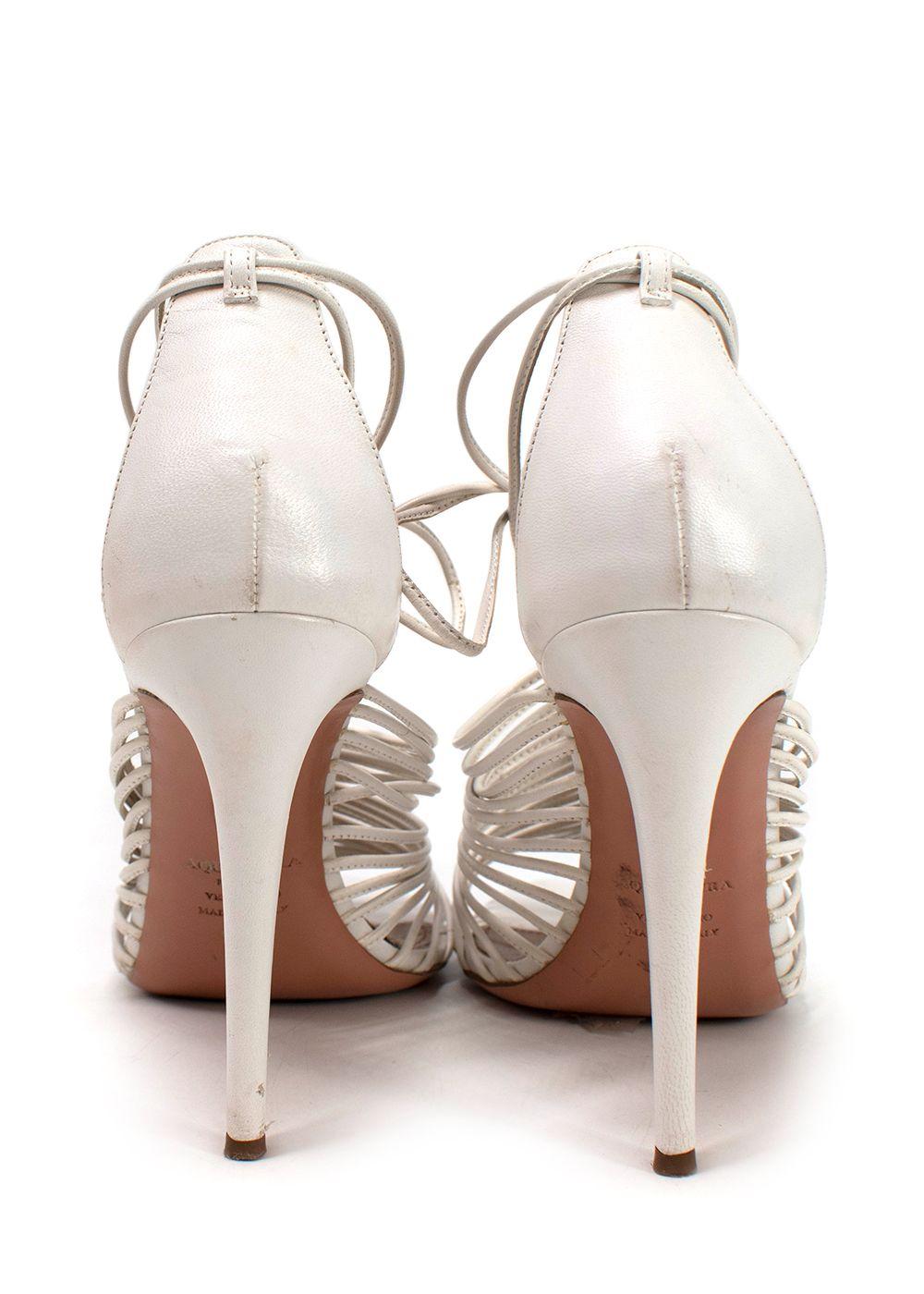 Aquazzura White Leather Nadja Heels