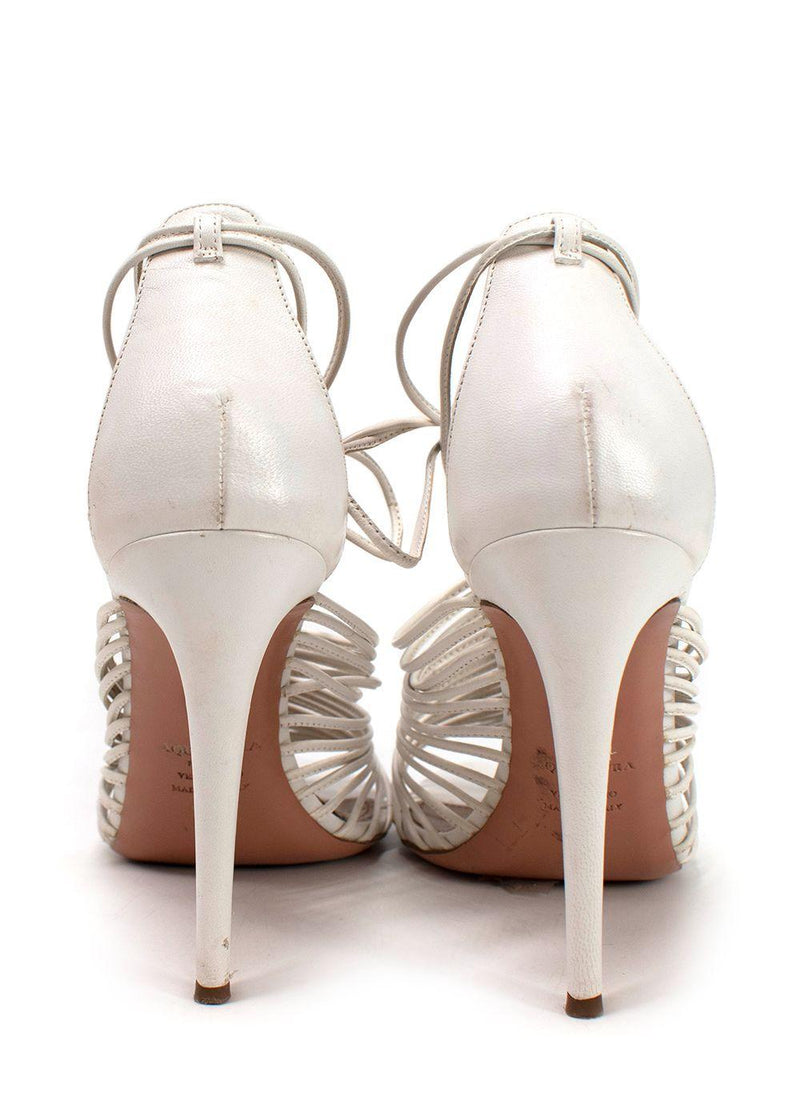 Aquazzura White Leather Nadja Heels