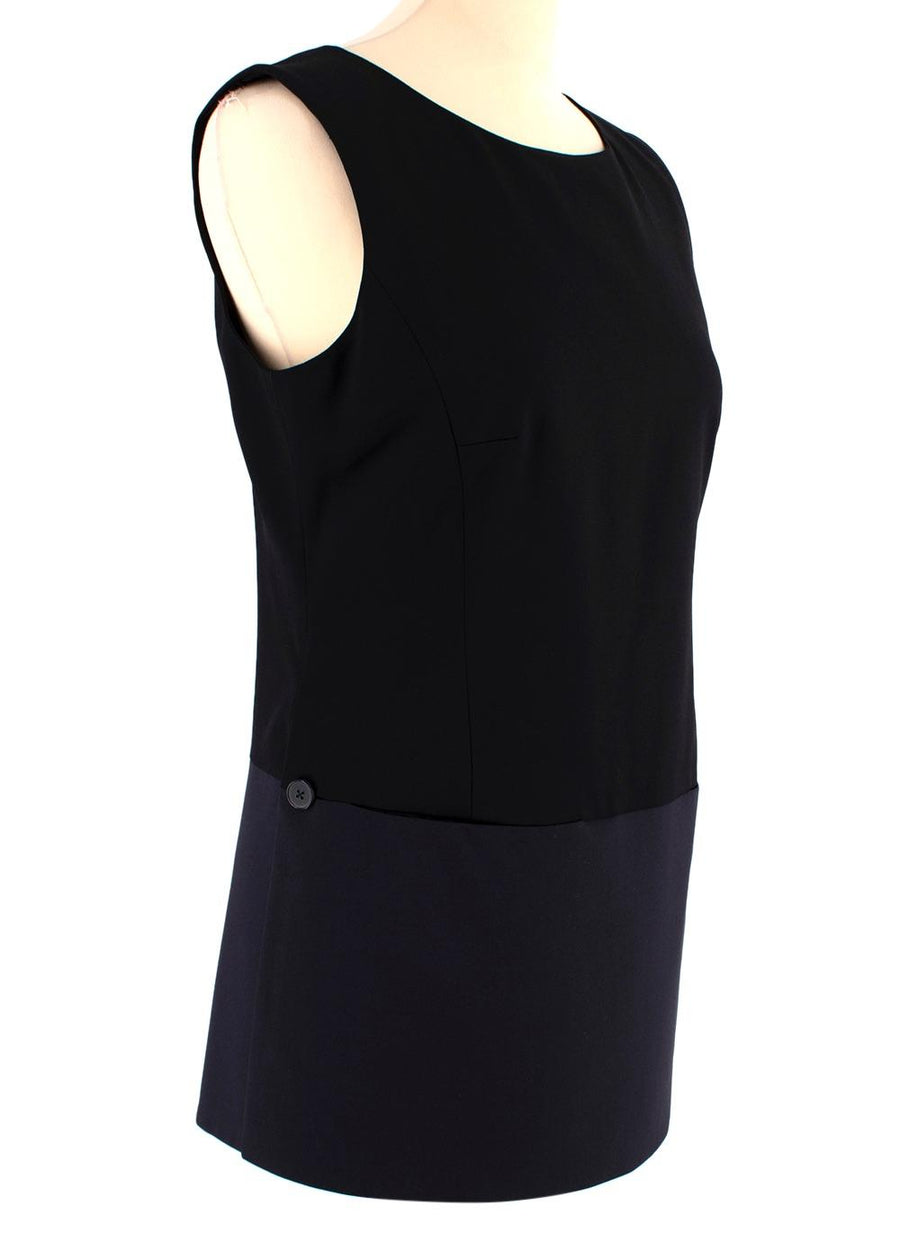 Black & Navy Wool Tunic