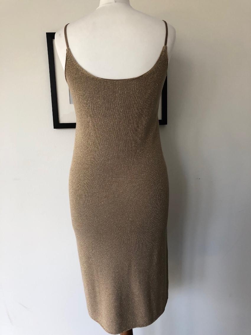 JOSEPH gold silk slip dress