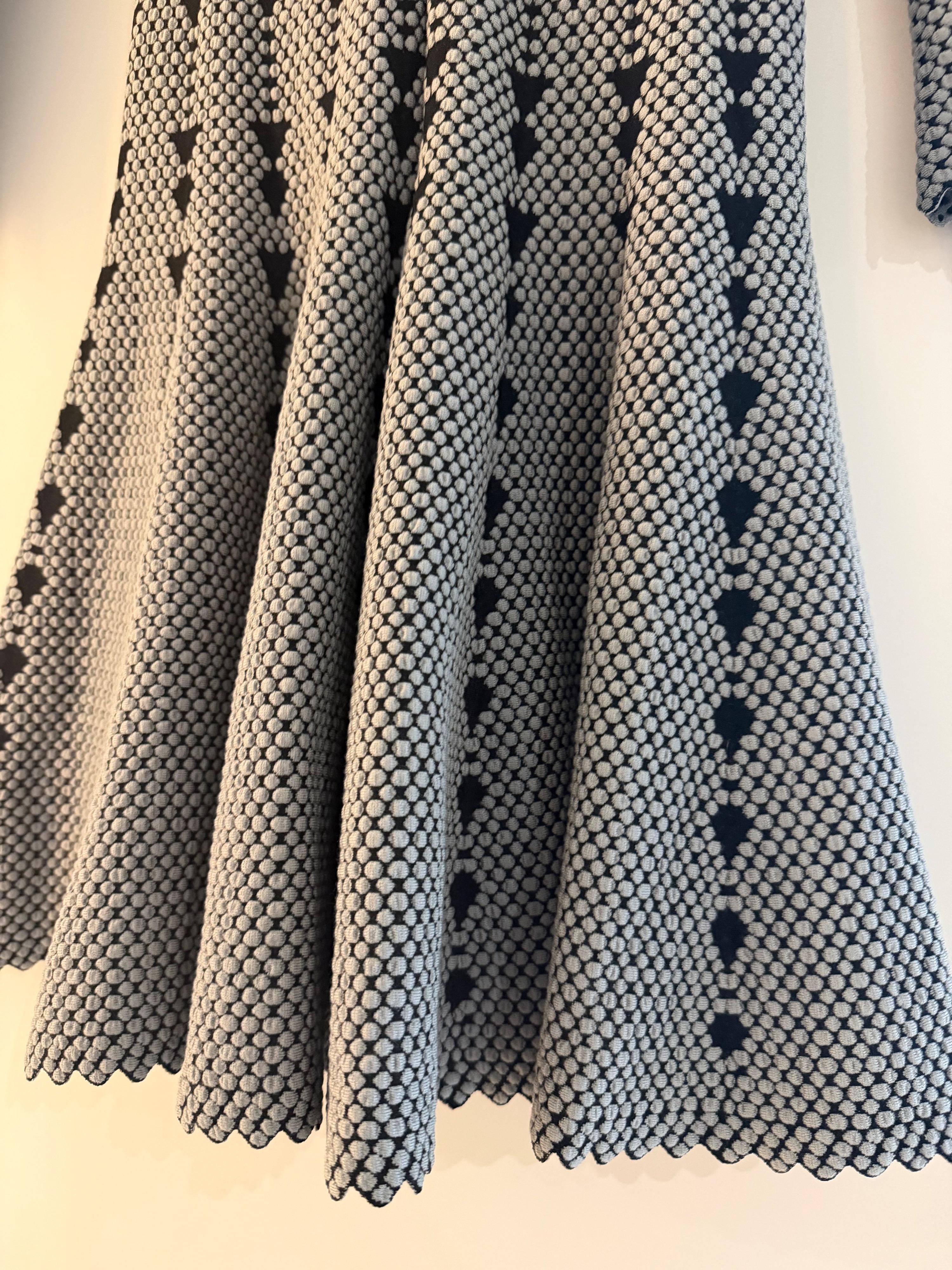 Alaia Grey Fit And Flare Dress