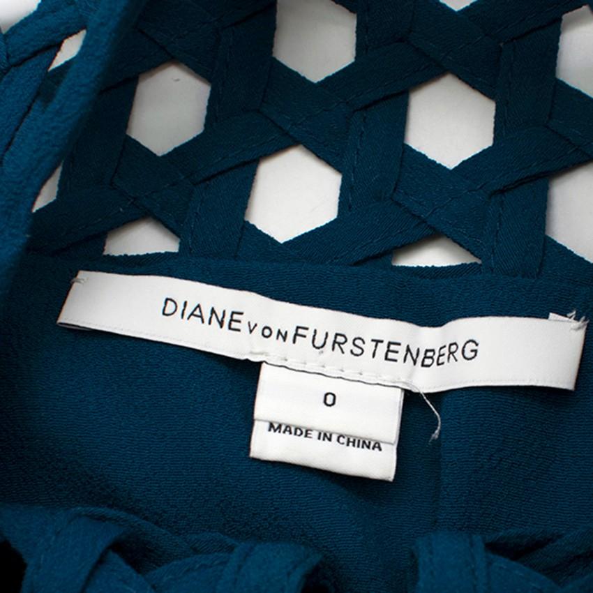 Diane von Furstenberg Blue Net Trim Dress