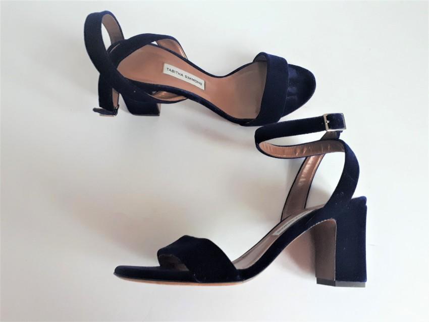 Tabitha Simmons Blue Velvet Leticia Sandals