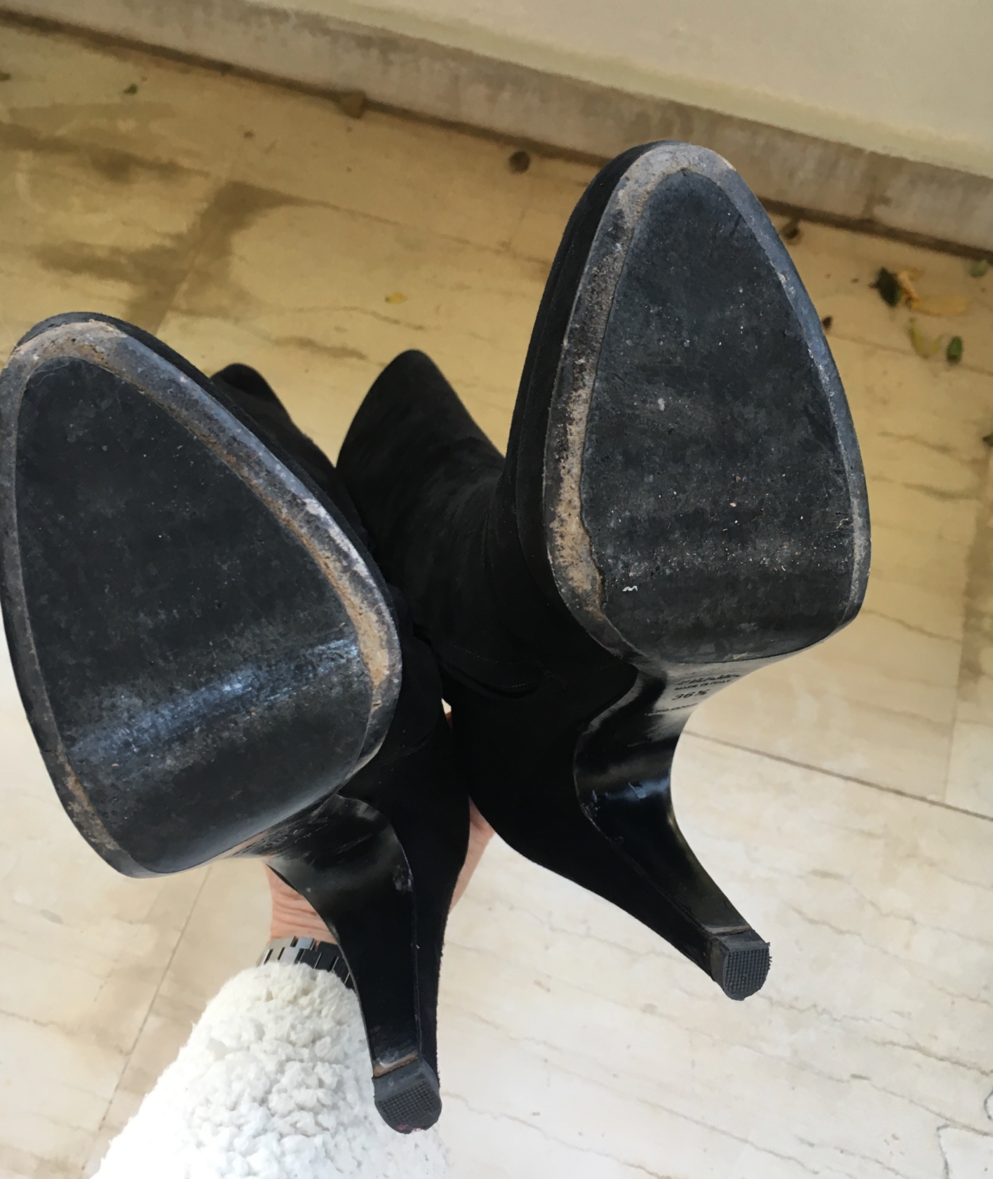 Black Suede Knee Boots