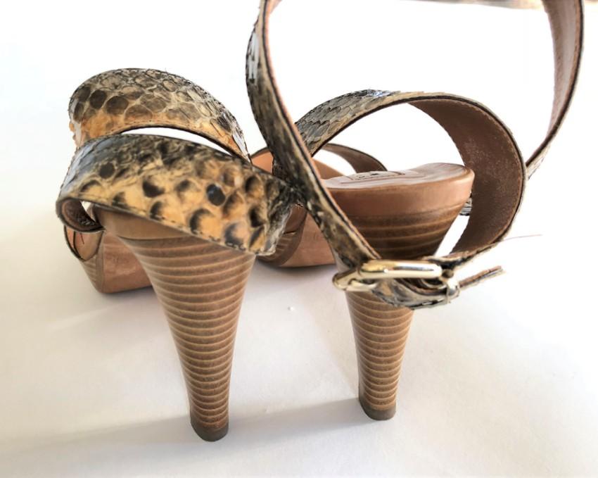 Fratelli Rossetti python-effect leather platform sandals