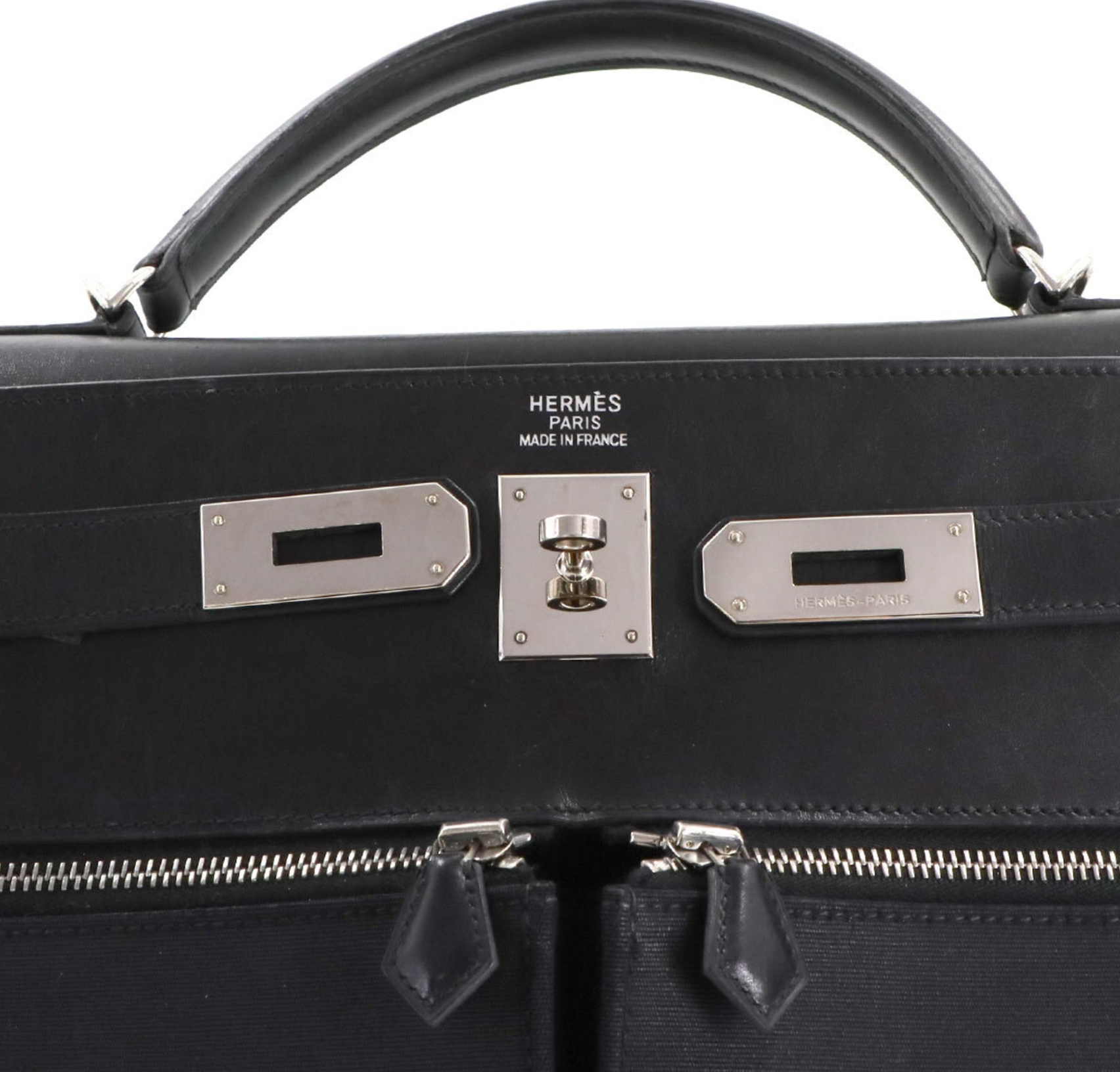 Hermès Black Kelly Lakis 40 With Silver Hardware