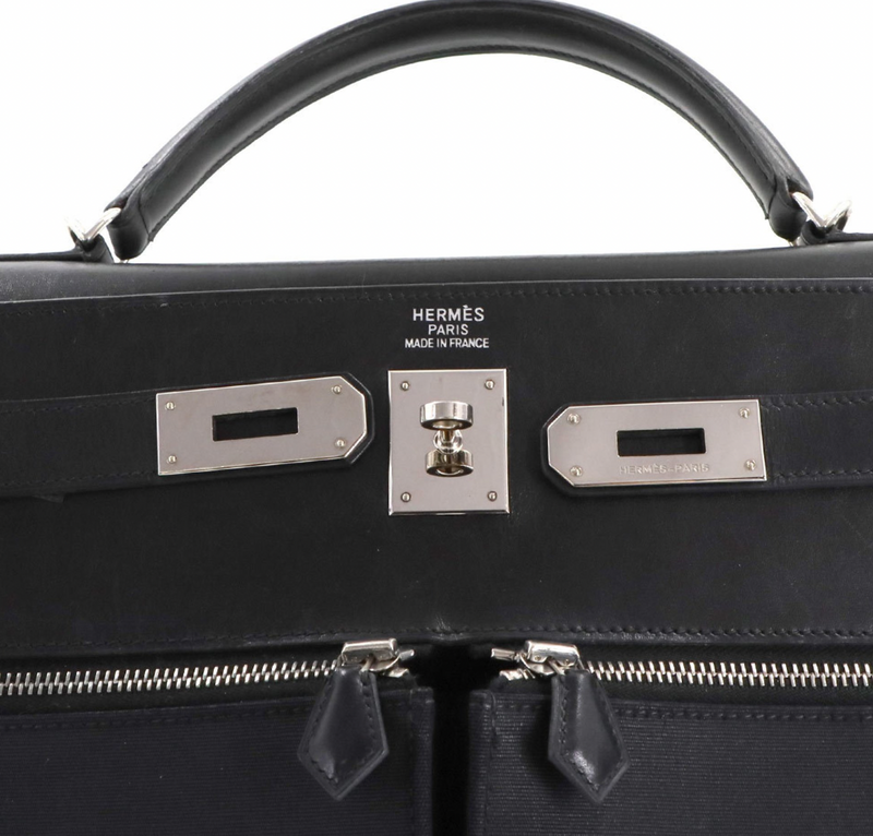 Hermès Black Kelly Lakis 40 With Silver Hardware