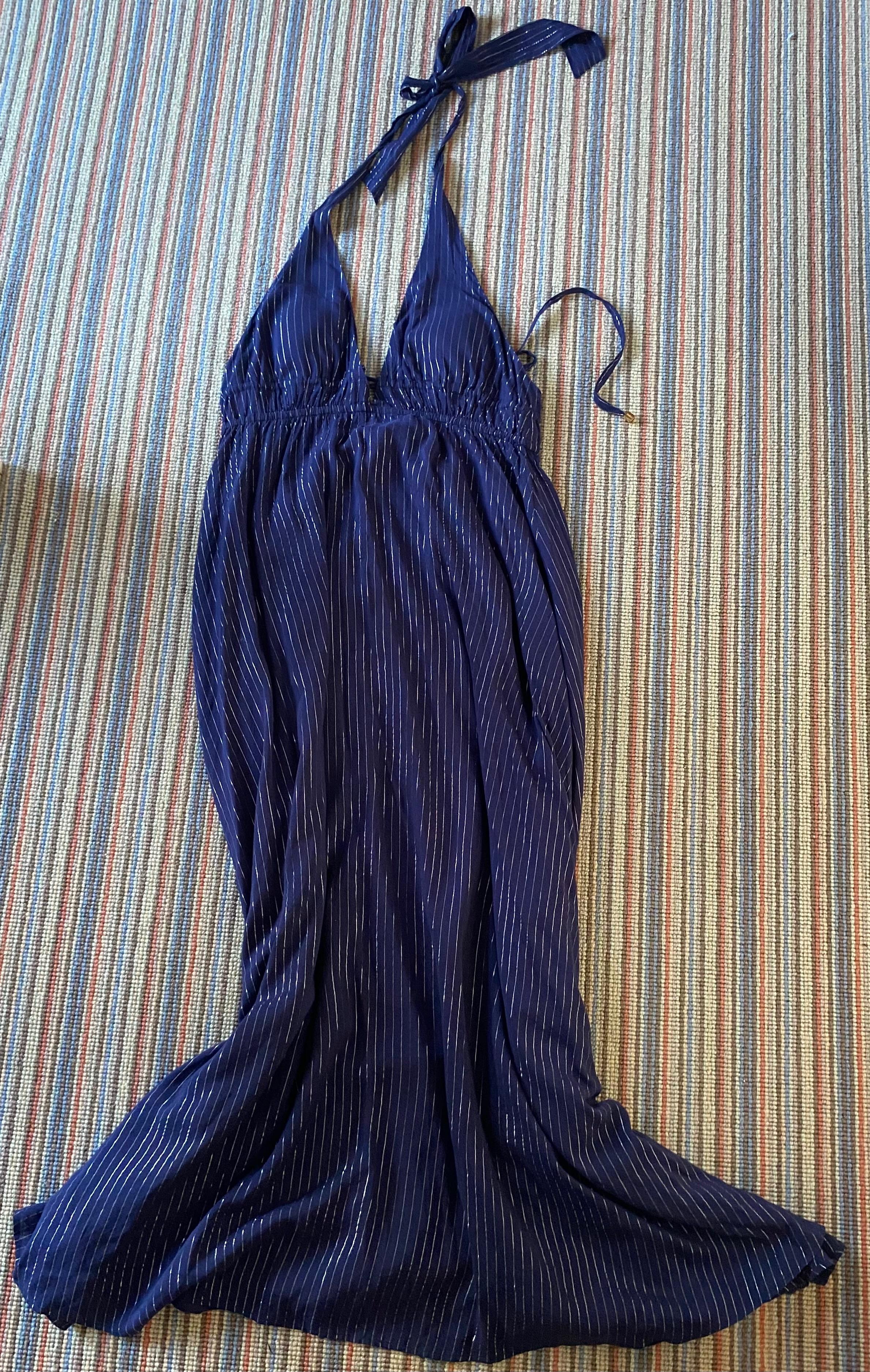 Heidi Klein Blue Midnight Thread Midi Dress
