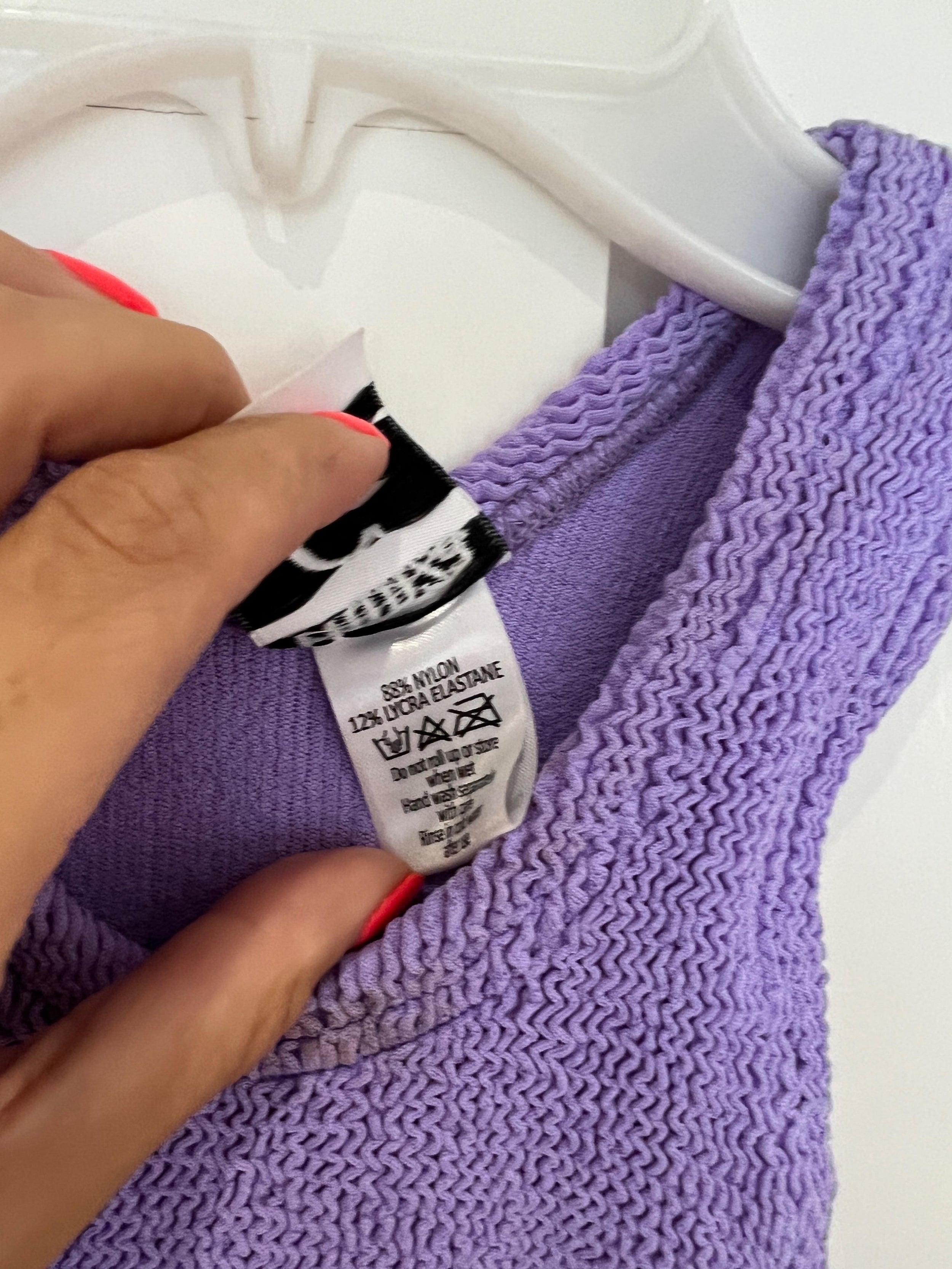 Hunza G Purple Seersucker Iris Mini Dress
