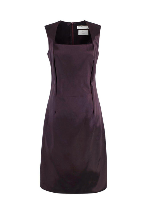 Bottega Veneta Square-neck Satin A-line Dress