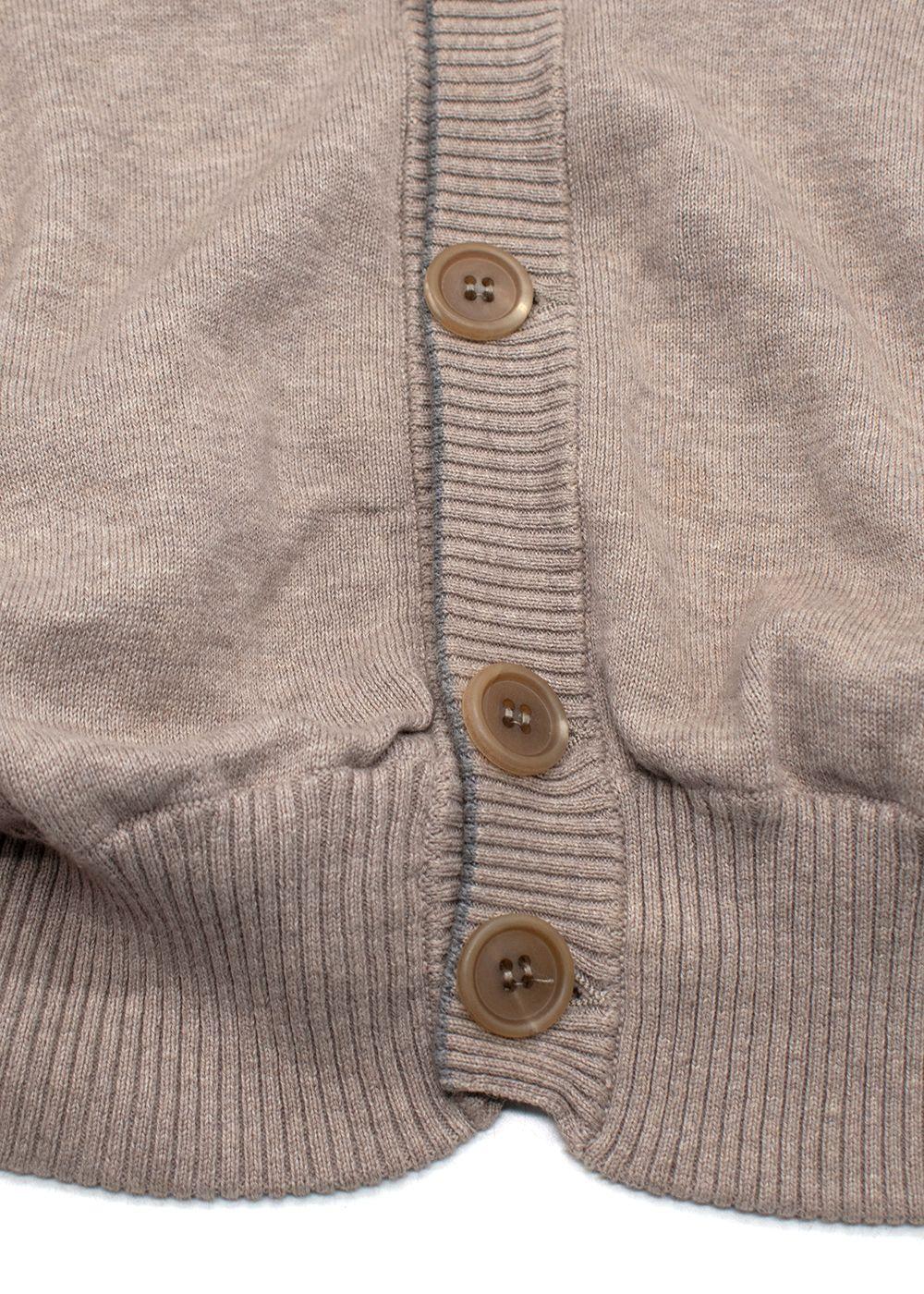 Brunello Cucinelli Beige Knitted Hooded Sweater Vest