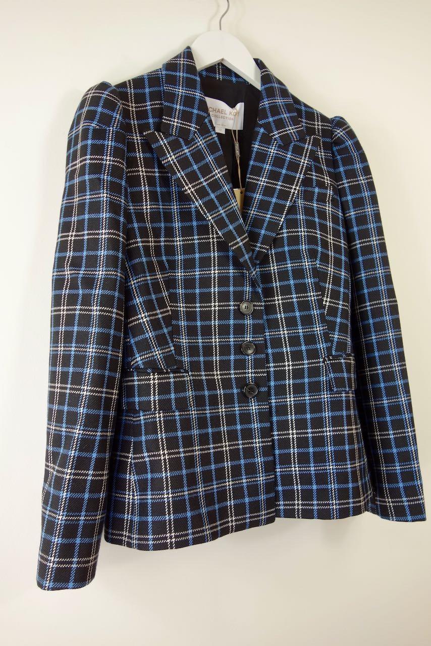 Collection Plaid Virgin Wool Tailored Jacket