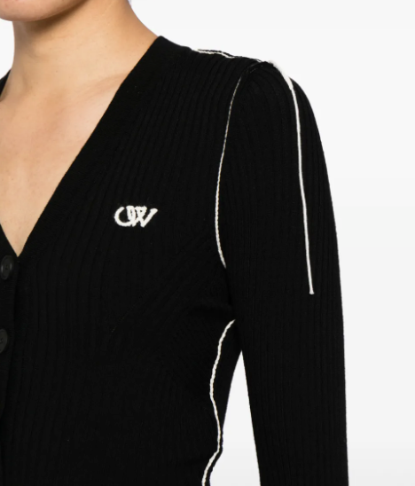 Off-White Ow Logo V-neck Cardigan