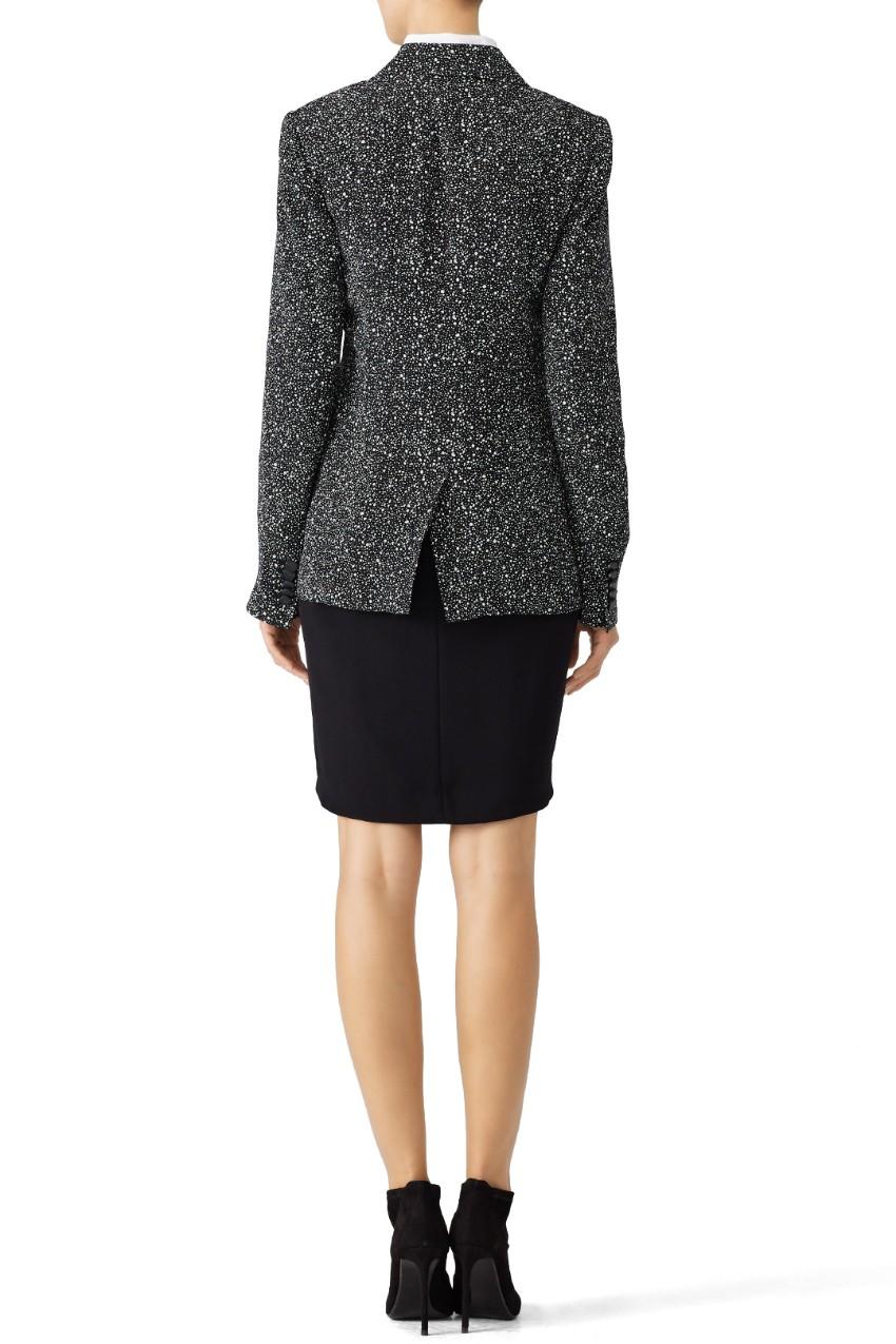 DVF Black & White Charlotte Tailored Jacket