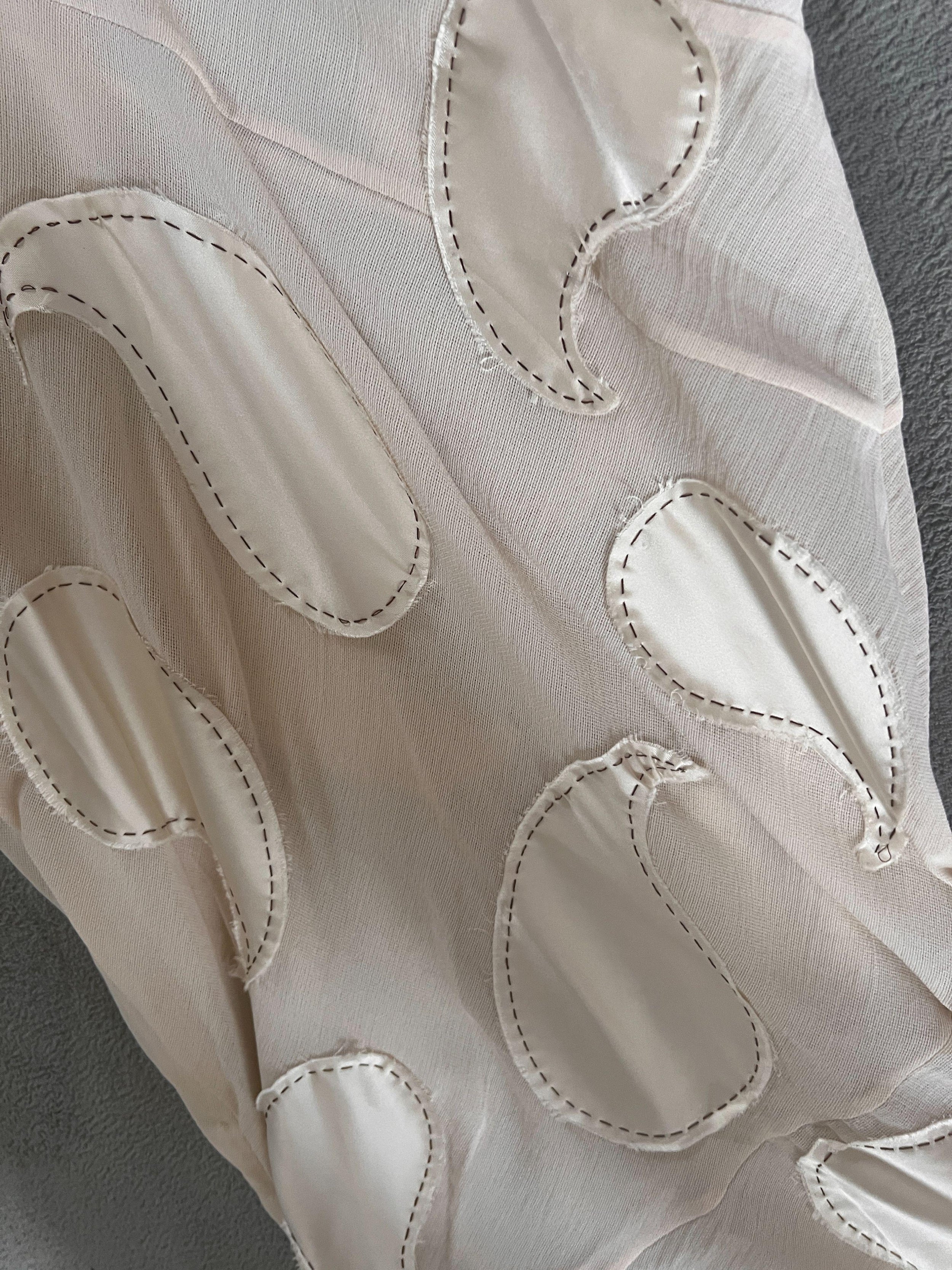 Ivory Cotton Draggiu Maxi Dress/Gown