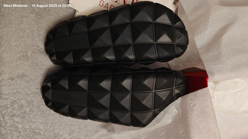 Valentino Black Rubber Slides