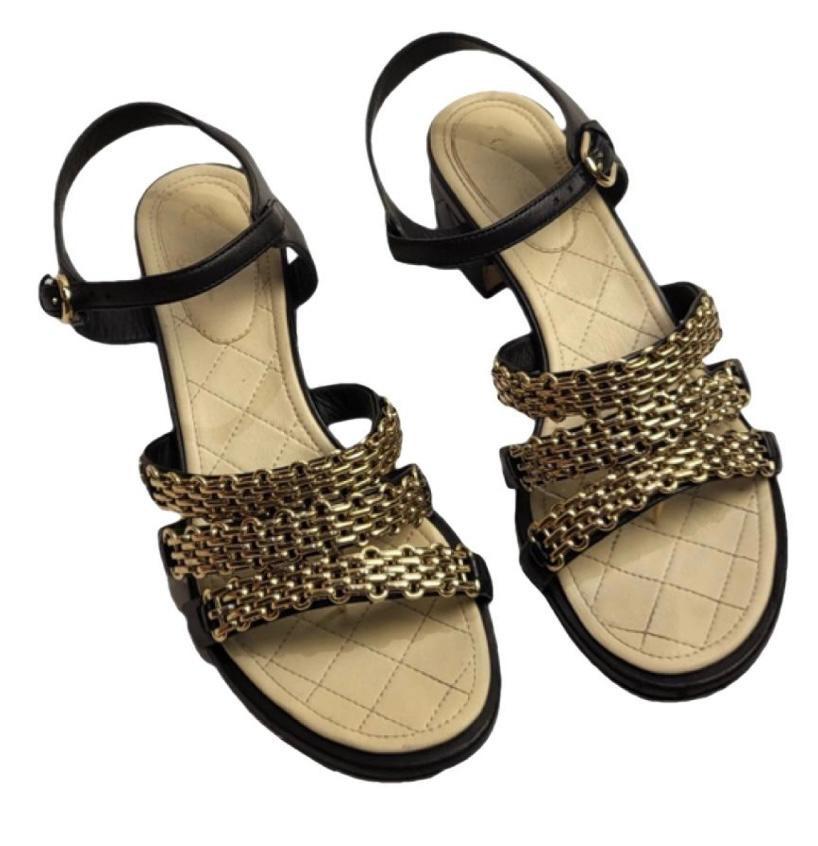 Chanel Chain Embellished Sandals