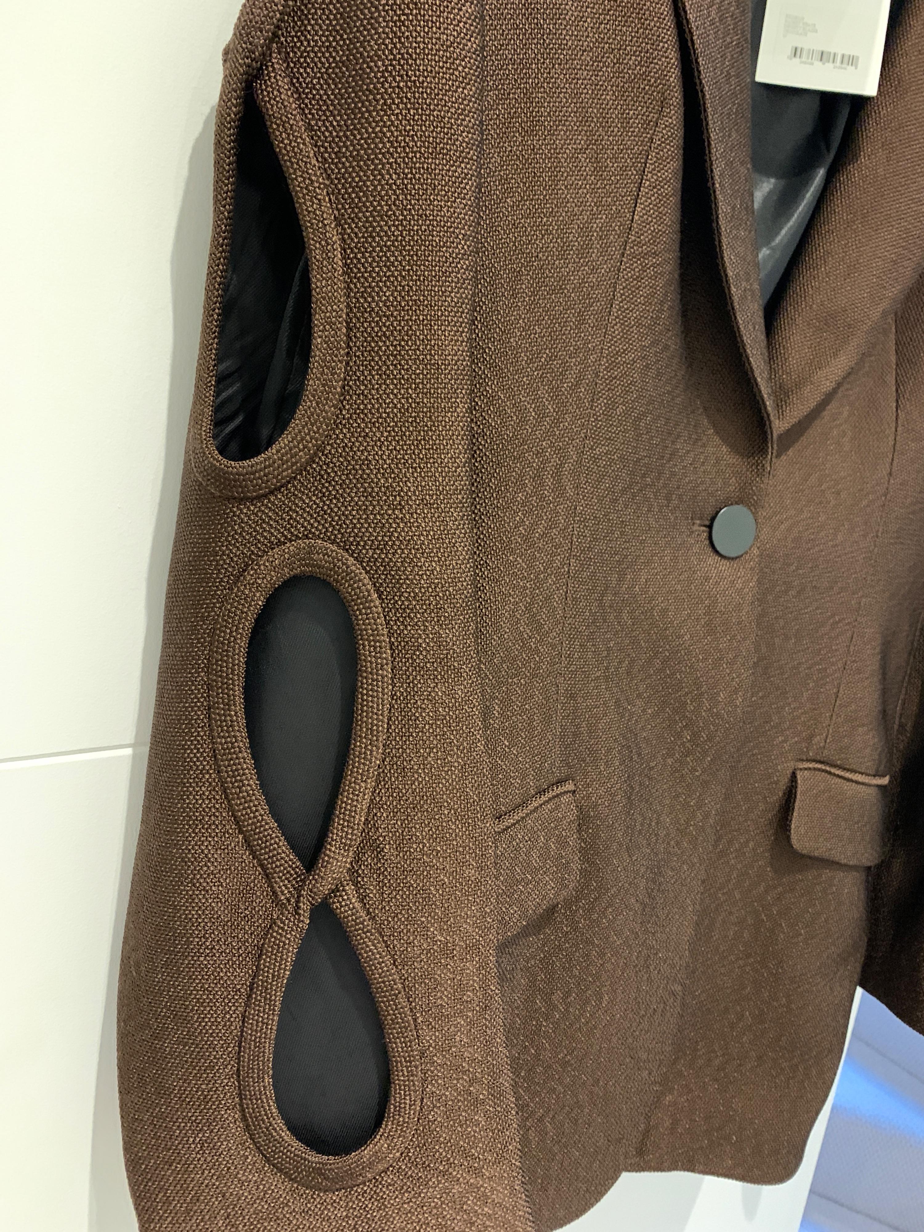 Infinity cutout basketweave blazer