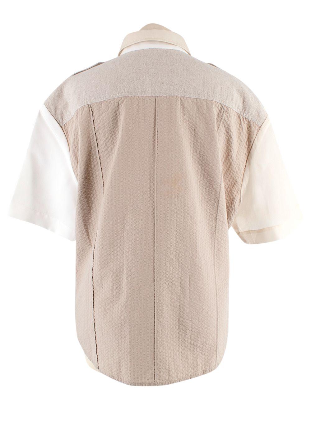 College Safari Paneled Cotton-twill And Seersucker Shirt
