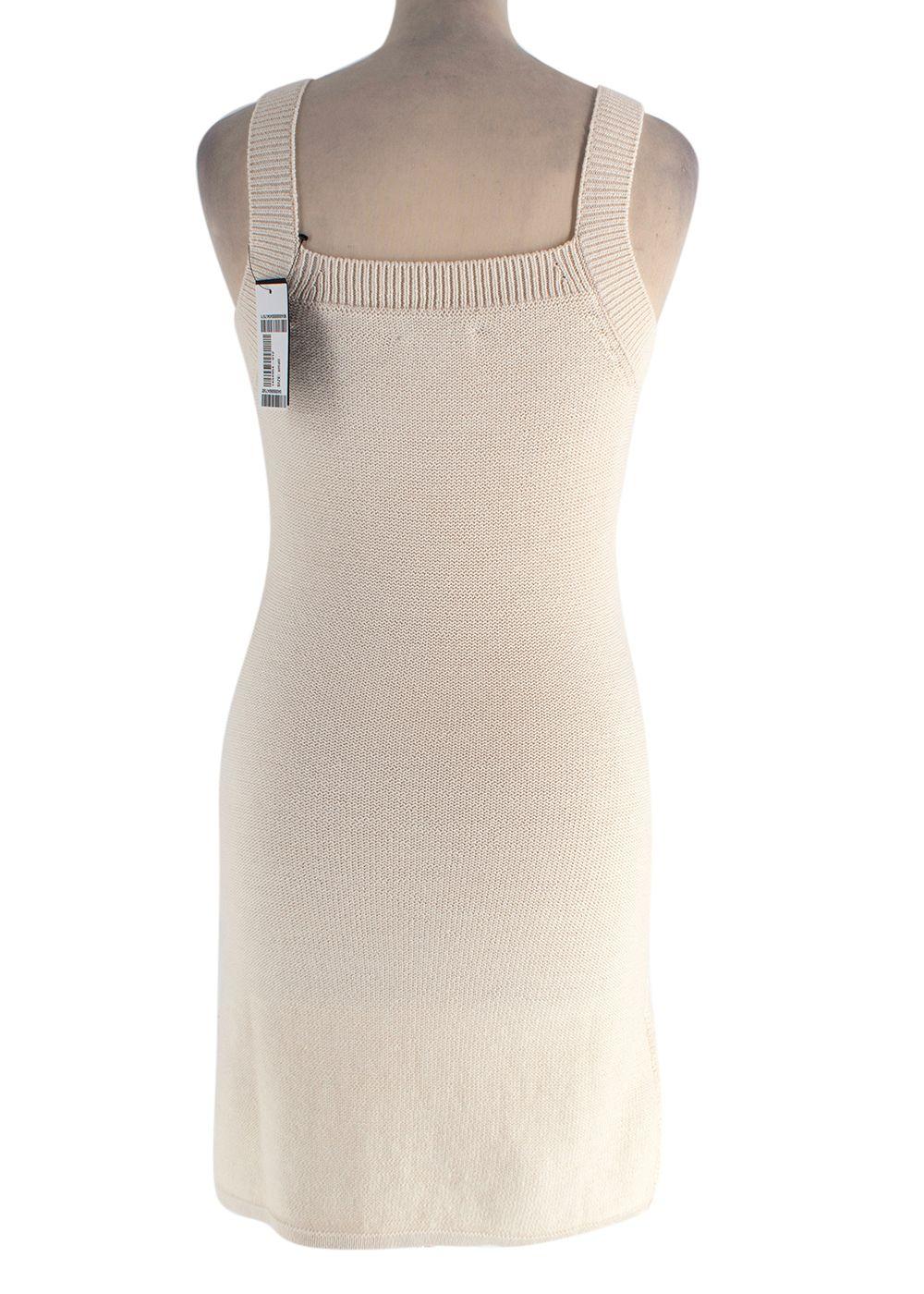 Reformation Cream Cento Cable-Knit Organic cotton Mini Dress