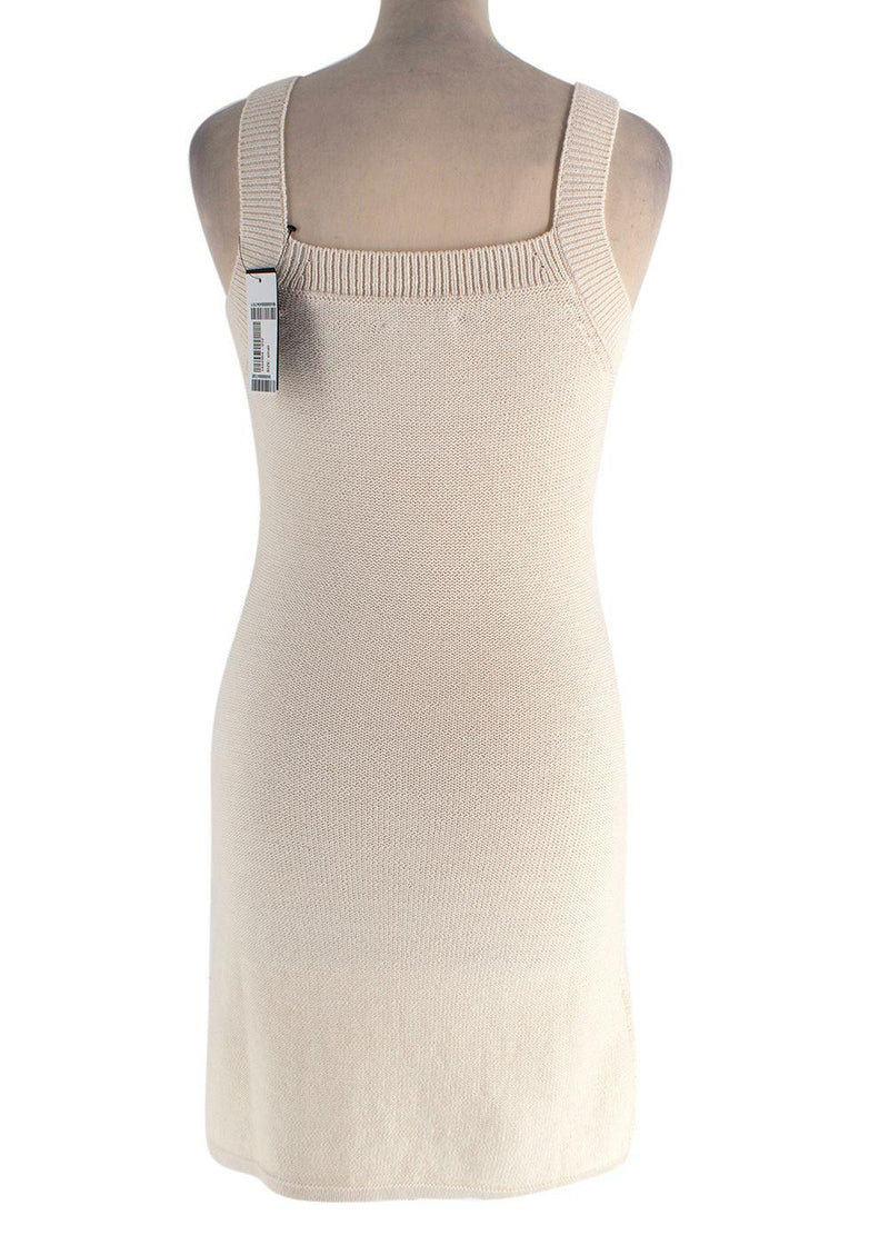 Reformation Cream Cento Cable-Knit Organic cotton Mini Dress