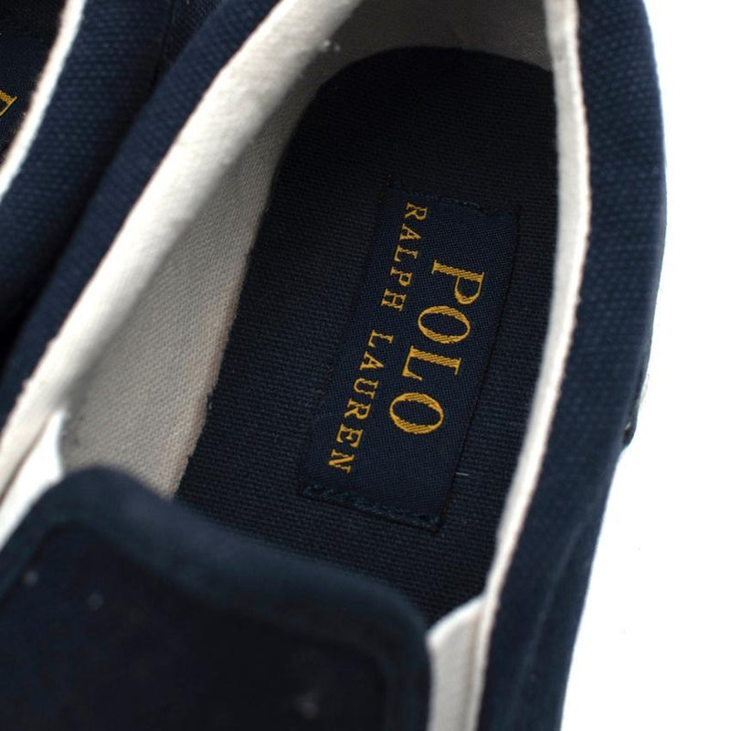 Polo Ralph Lauren Navy Canvas Pony Logo Trainers