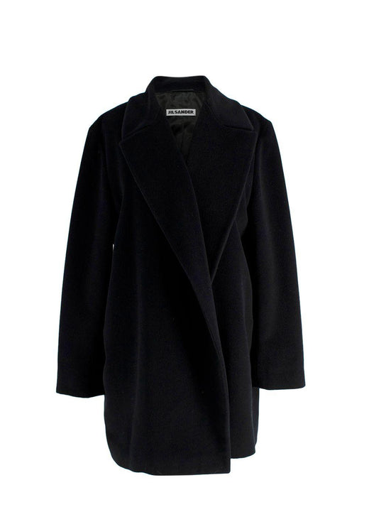 Jil Sander Black Soft Angora Wool Blend Coat/Jacket