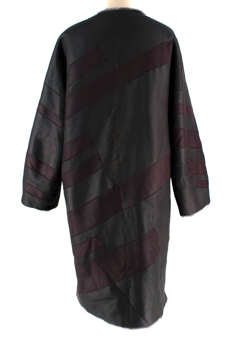 Liska Purple Reversible Lambskin / Fur Coat