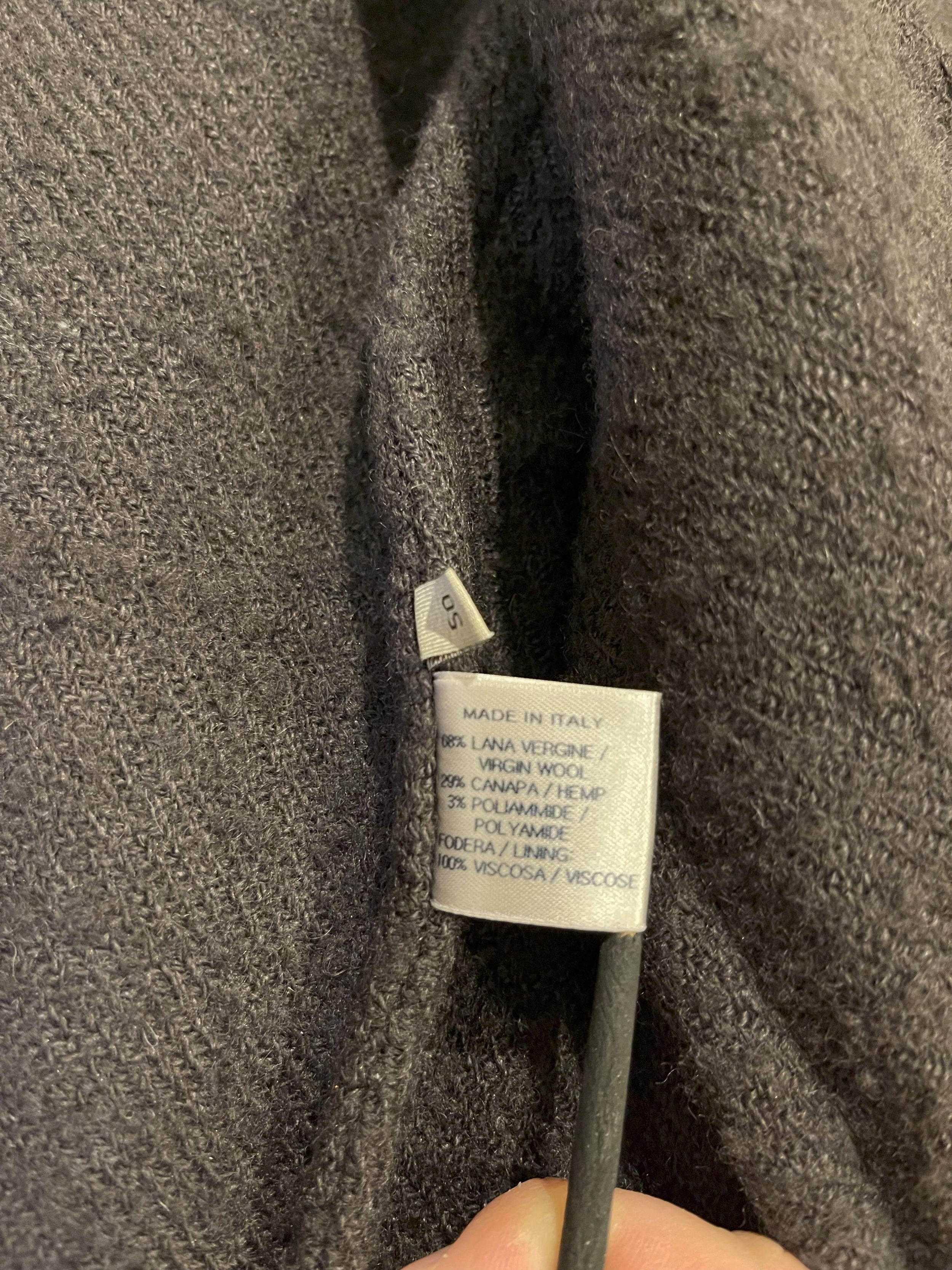 Brown Textured Hemp Blend Single Breasted Blazer
